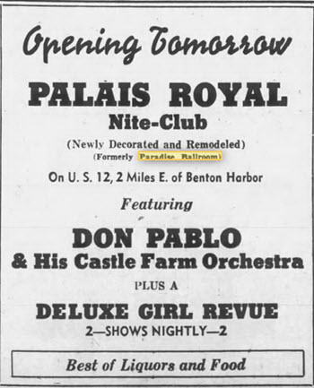 Paradise Ballroom - 15 Sep 1936 Ad